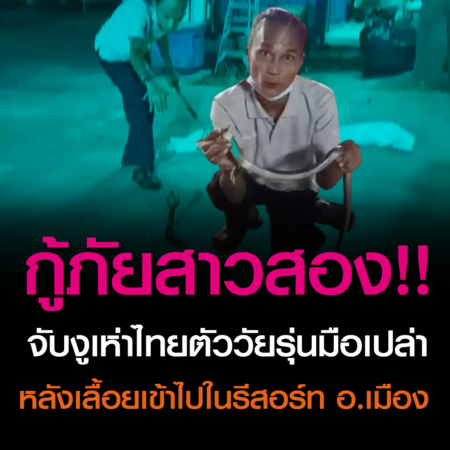 อุทัยธานี-กู้ภัยสาวสอง!!(หมอบีบี)จับงูเห่าไทยตัววัยรุ่นมือเปล่า หลังเลื้อยเข้าไปในรีสอร์ท อ.เมือง กู้ภัยย้ำห้ามลอกเลียนแบบ  (ชมคลิป)