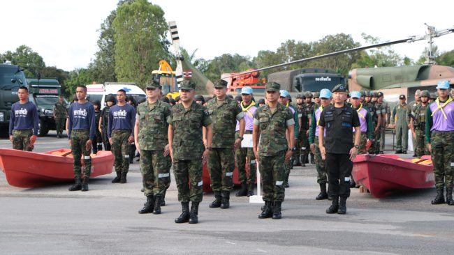 นราธิวาส-การสนธิกำลังและตรวจความพร้อมในการปฏิบัติงานศูนย์บรรเทาสาธารณภัยหน่วยเฉพาะกิจนาวิกโยธินภาคใต้ ประจำปี ๒๕๖๕