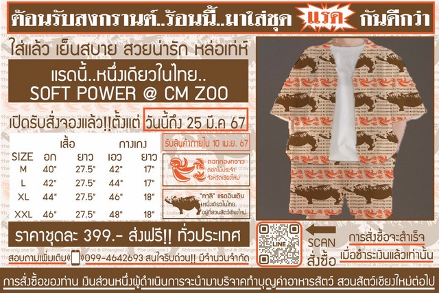 เชียงใหม่-ชุด“แรด” หนึ่งเดียวในไทย”soft power “ limited edition สวนสัตว์เชียงใหม่