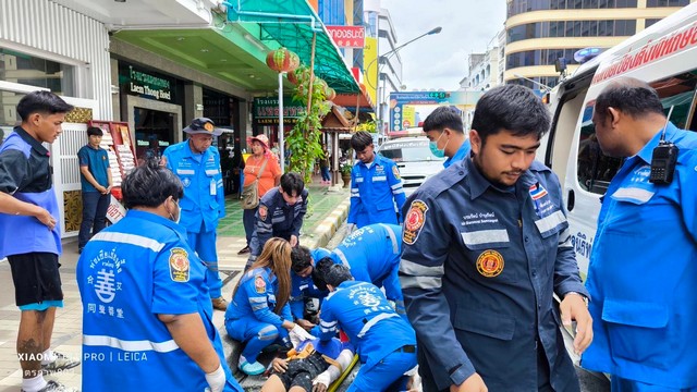 สงขลา-ช่างทาสีตกตึกชั้น 3 โรงแรมดังกลางเมืองหาดใหญ่ บาดเจ็บ