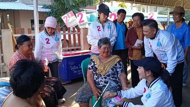 ยโสธร ”มายด์“ ลูกสาวหล่า เวียรยา นาคสุข ผู้สมัคร ส อบจ. เขต2 เบอร์ 2 ควง คุณแม่เดินขอคะแนนเสียงจากพ่อแม่พี่น้องเขต2