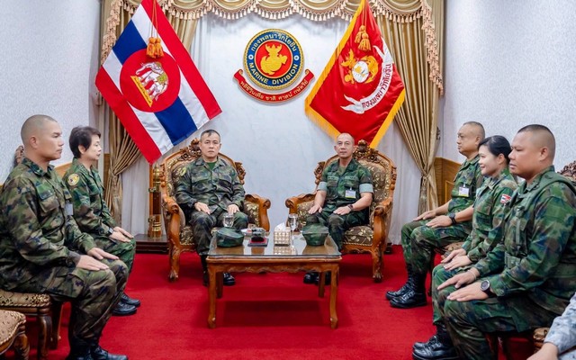 จก.วศ.ทร. นำคณะ นร.หลักสูตรการป้องกันนิวเคลียร์ ชีวะ เคมี ชั้นสัญญาบัตร เยี่ยมให้กำลังใจนาวิกโยธิน