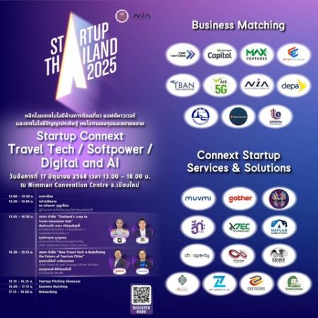เชียงใหม่-NIA เชิญเข้าร่วมงาน Startup Thailand Connext 2025: พลิกโฉมเมืองท่องเที่ยวด้วยนวัตกรรม จุดประกาย Travel Tech, Softpower, Digital และ AI ที่เชียงใหม่!