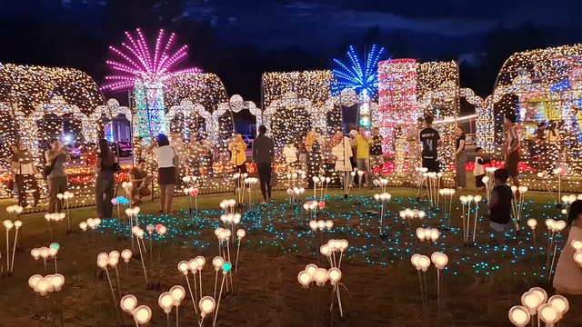 สงขลา-สีสัน..ชาวสงขลาและนักท่องเที่ยวตื่นตาตื่นใจกับแสงสี ไฟล้านดวง แห่เที่ยวชมความสวยงามกันเป็นจำนวนมาก
