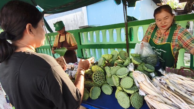 สงขลา-ลิงเขาตังกวนป่วนตลาดเกษตรกรสงขลา เพื่อชิง กล้วยน้ำว้าสุกไปกิน เจอพ่อค้าทำหนังสติ๊ก ทำท่ายิงหลอกลิงต้องเผ่นหนี