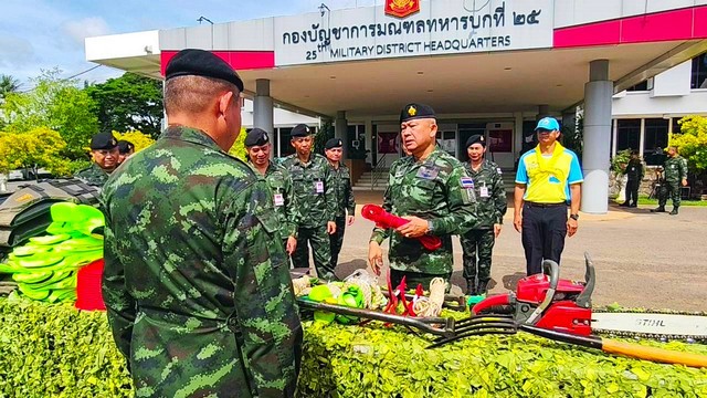 (สุรินทร์) ศูนย์บรรเทาสาธารณภัย มณฑลทหารบกที่ 25 ตรวจสภาพความพร้อมช่วยเหลือประชาชน จากสถานการณ์อุทกภัย ประจำปี 2568