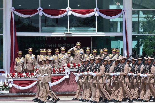 สำนักงานตำรวจแห่งชาติจัดพิธีสดุดีข้าราชการตำรวจที่เสียชีวิตในขณะปฏิบัติหน้าที่ราชการ และพิธีถวายสัตย์ปฏิญาณตนและสวนสนาม เนื่องในวันตำรวจ ประจำปี 2568