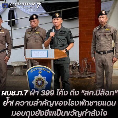 ผบช.ภ.7 ฝ่า 399 โค้ง ถึง “สภ.ปิล็อก”ชี้ต้องให้ความสำคัญของโรงพักชายแดน มอบถุงยังชีพเป็นขวัญกำลังใจ
