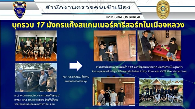 สตม. บุกรวบ 17 มังกรแก๊งสแกมเมอร์ คารีสอร์ทในเมืองหลวง
