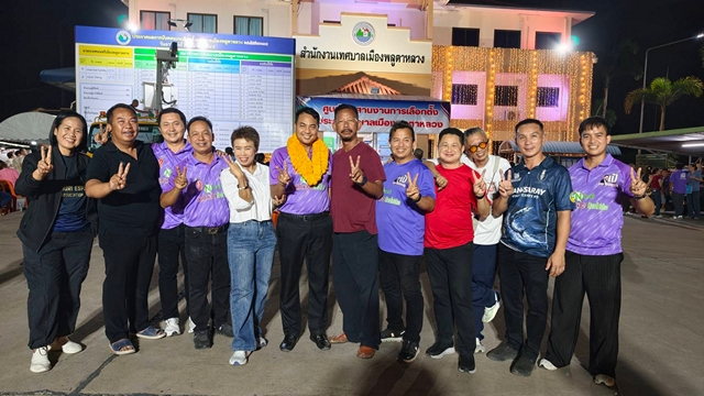 ชลบุรี-“ดร.เป้” คว้าชัยนั่งนายก ทม.พลูตาหลวงคนแรก พาทีม สท.เข้าสภา 2 เขต 12 คน