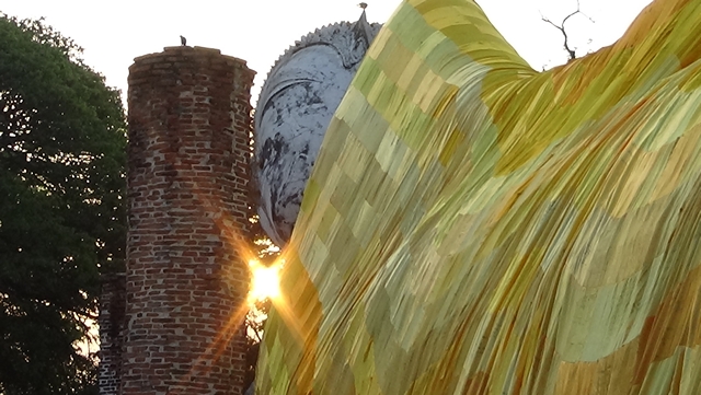 อ่างทอง Unseenงดงามภาพดวงอาทิตย์ ขึ้นตรงเศียรพระพุทธไสยาสน์วัดขุนอินทประมูล