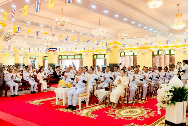 ชลบุรี-อำเภอสัตหีบ จัดพิธีเจริญพระพุทธมนต์ถวายพระกุศล เนื่องในโอกาสฉลองพระชนมายุ 99 พรรษา สมเด็จพระอริยวงศาคตญาณ สมเด็จพระสังฆราช สกลมหาสังฆปริณายก
