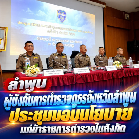 ลำพูน – ผู้บังคับการตำรวจภูธรจังหวัดลำพูน ประชุมมอบนโยบายแก่ข้าราชการตำรวจในสังกัด